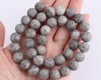 Rare Map Gemstone,Natural Gemstone Beads,Healing Stone Supply,Wholesale Gray Gemstone,Beads for DIY Jewelry-4mm 6mm 8mm 10mm 12mm-STN0065