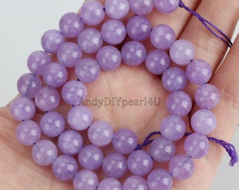 Cuentas de calcedonia lavanda, cuentas de calcedonia verde rosa, cuentas de calcedonia alxa, cuentas de piedras preciosas curativas, fabricación de joyas, calcedonia redonda lisa