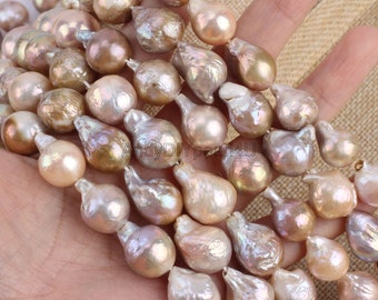 13-14X18-20MM AA+ Natural Mauve Pink Baroque Freshwater Pearls,Limited Edition Pearls,Bridesmaid&Party Gift,Wholesale Full Strand-YHZ006-3