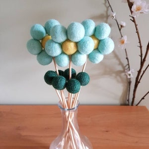 20 Pcs of Wool Felt Ball Flowers Hand Felted Colorful Daisies Spring Flower  for DIY Garland Crafts Supply: Fair Trade and Ethically Made 