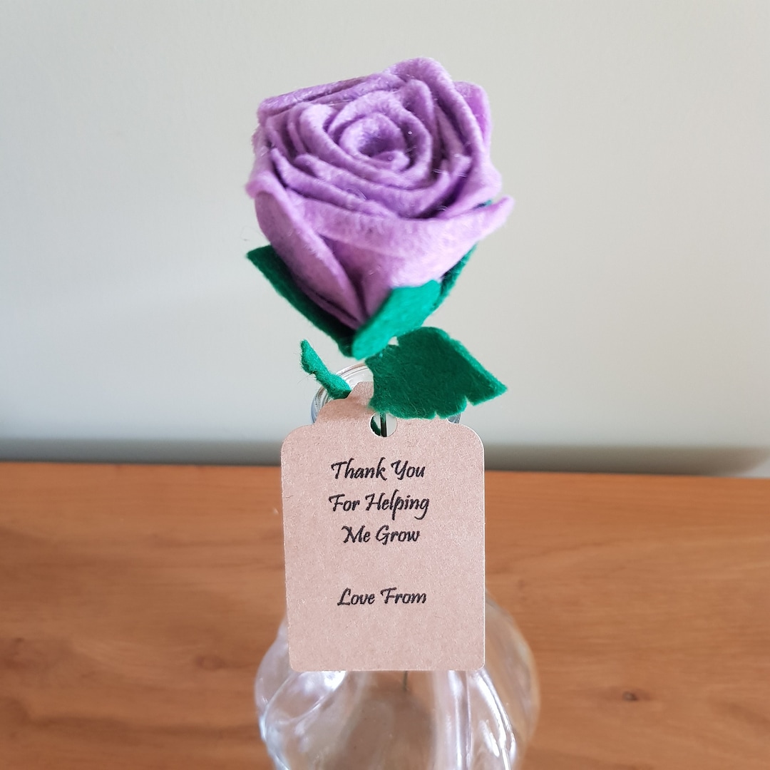 Teacher Handmade Felt Rose in Purple, Everlasting Flower for Special ...