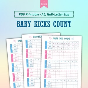Fetal Movement Tracker A5 Half-letter Printable Baby - Etsy