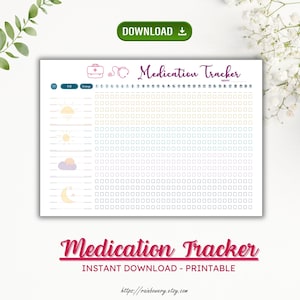 Medication Tracker Printable, Patient Medication, Medication Administration Record, Medication Organizer, Daily Medication Log