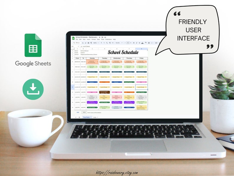School Schedule, Printable School Timetable, Editable Class Schedule ...