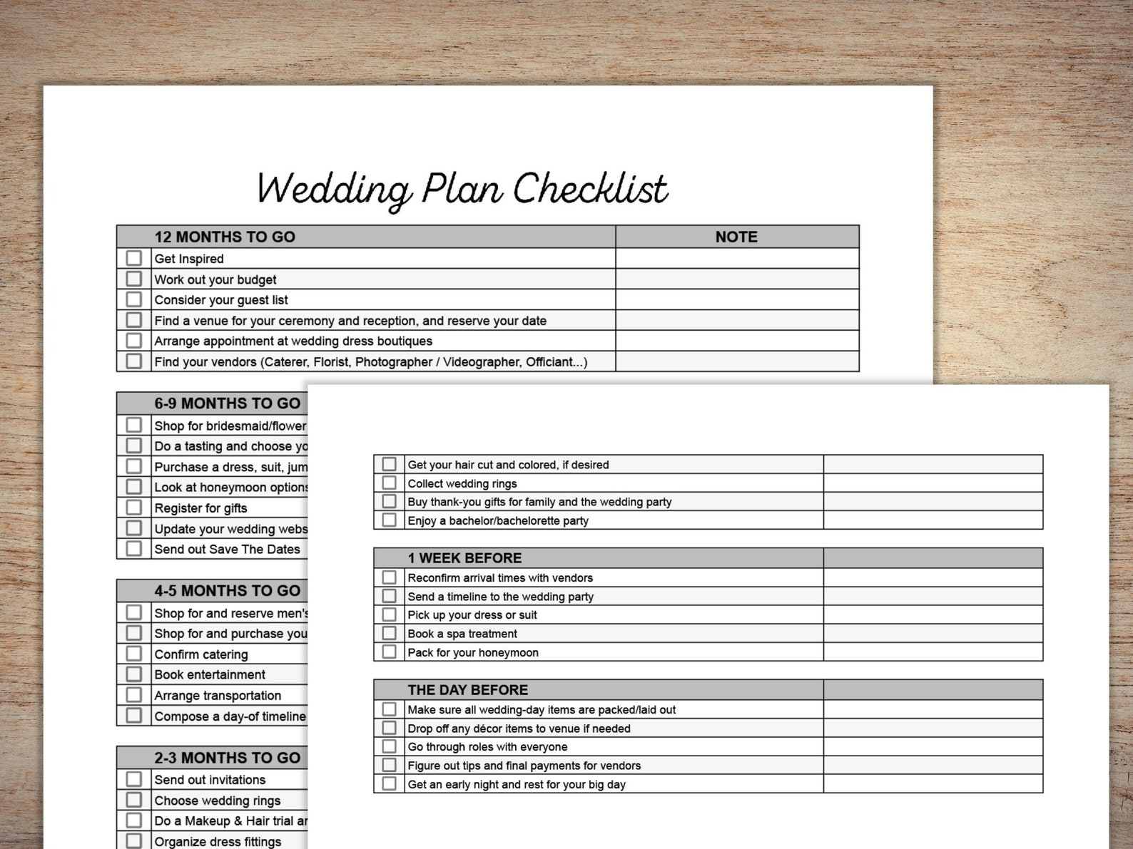 Wedding Plan Checklist Editable Google Sheets Wedding Plan - Etsy