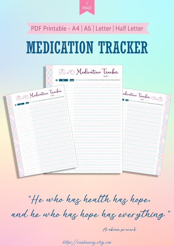 Medication Organizer Chart