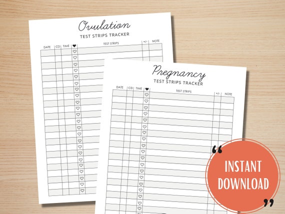 Ovulation Test Strips Tracker Pregnancy Test Strips Tracker - Etsy Ireland