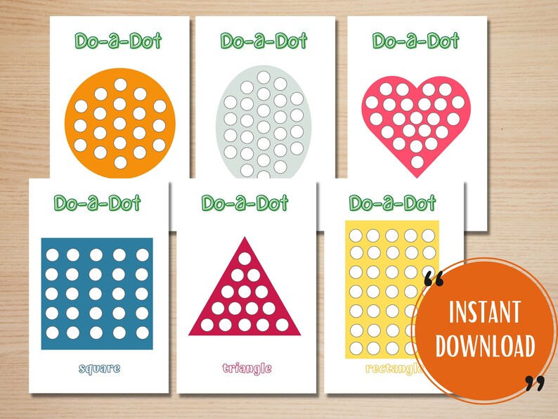 Do a Dot Shapes Printable Activity Dot to Dot Page Preschool - Etsy