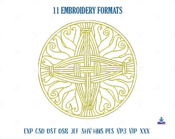 Diseño de bordado a máquina de la cruz de Santa Brígida, cruz de Brígida, bordado de la cruz de Santa Brígida, símbolo de la cruz celta, cruz cristiana Imbolc