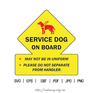 Digital Download Service Dog On Board, Assistance Dog SVG, In case of Emergency SVG