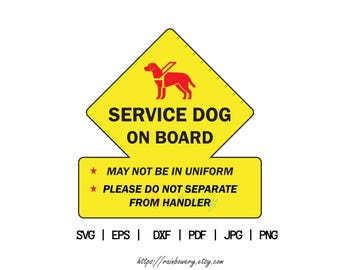 Digital Download Service Dog On Board, Assistance Dog SVG, In case of Emergency SVG