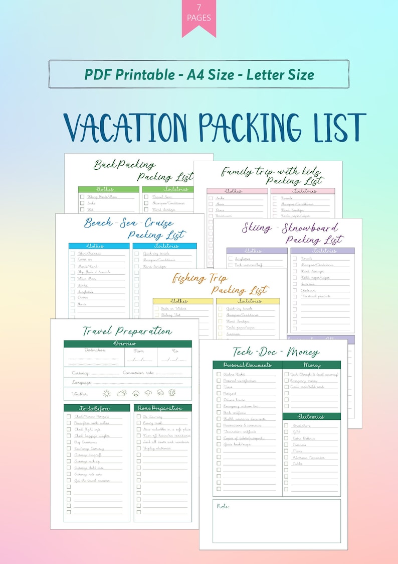 Customized Packing List