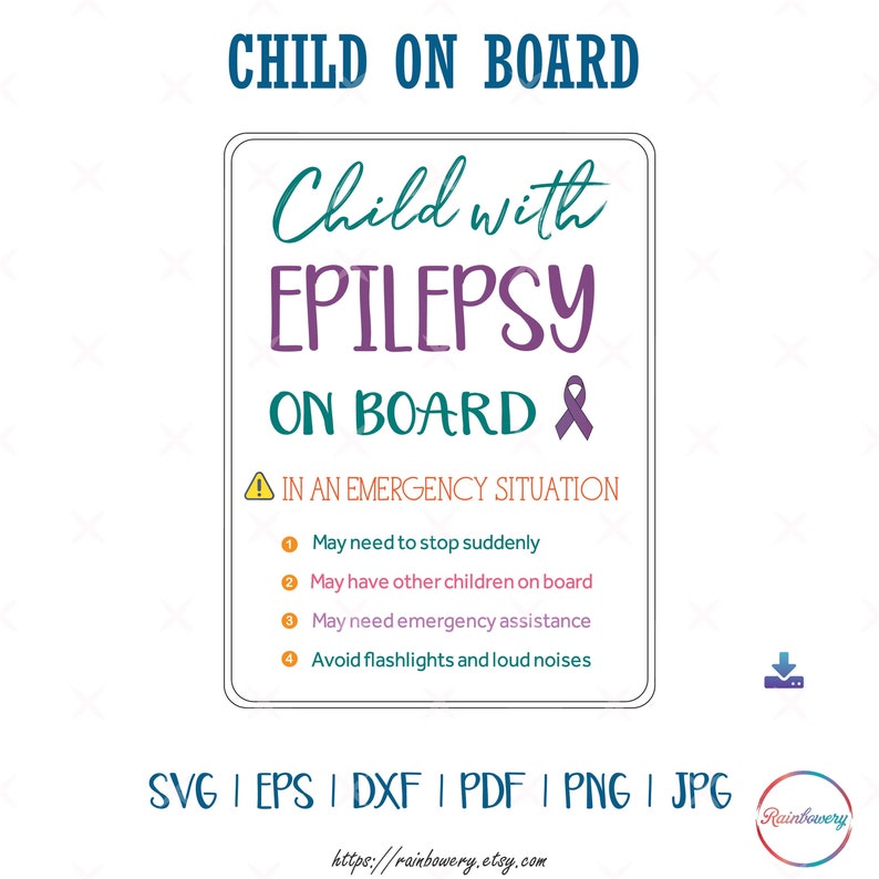 Download Child With Epilepsy On Board SVG Epilepsy Awareness In ...