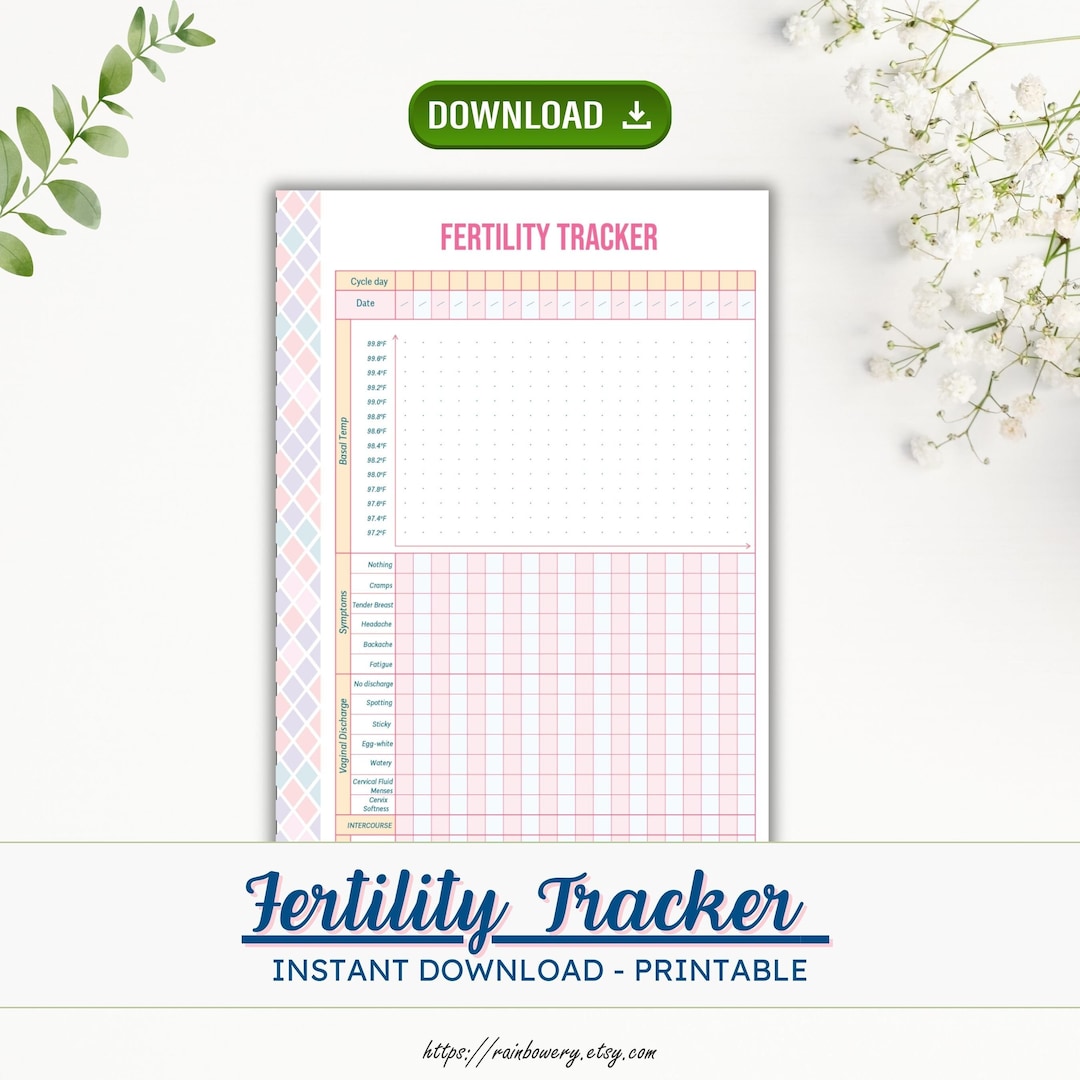 Fertility Tracker Printable Template, Pregnancy Planner, TTC Ovulation ...