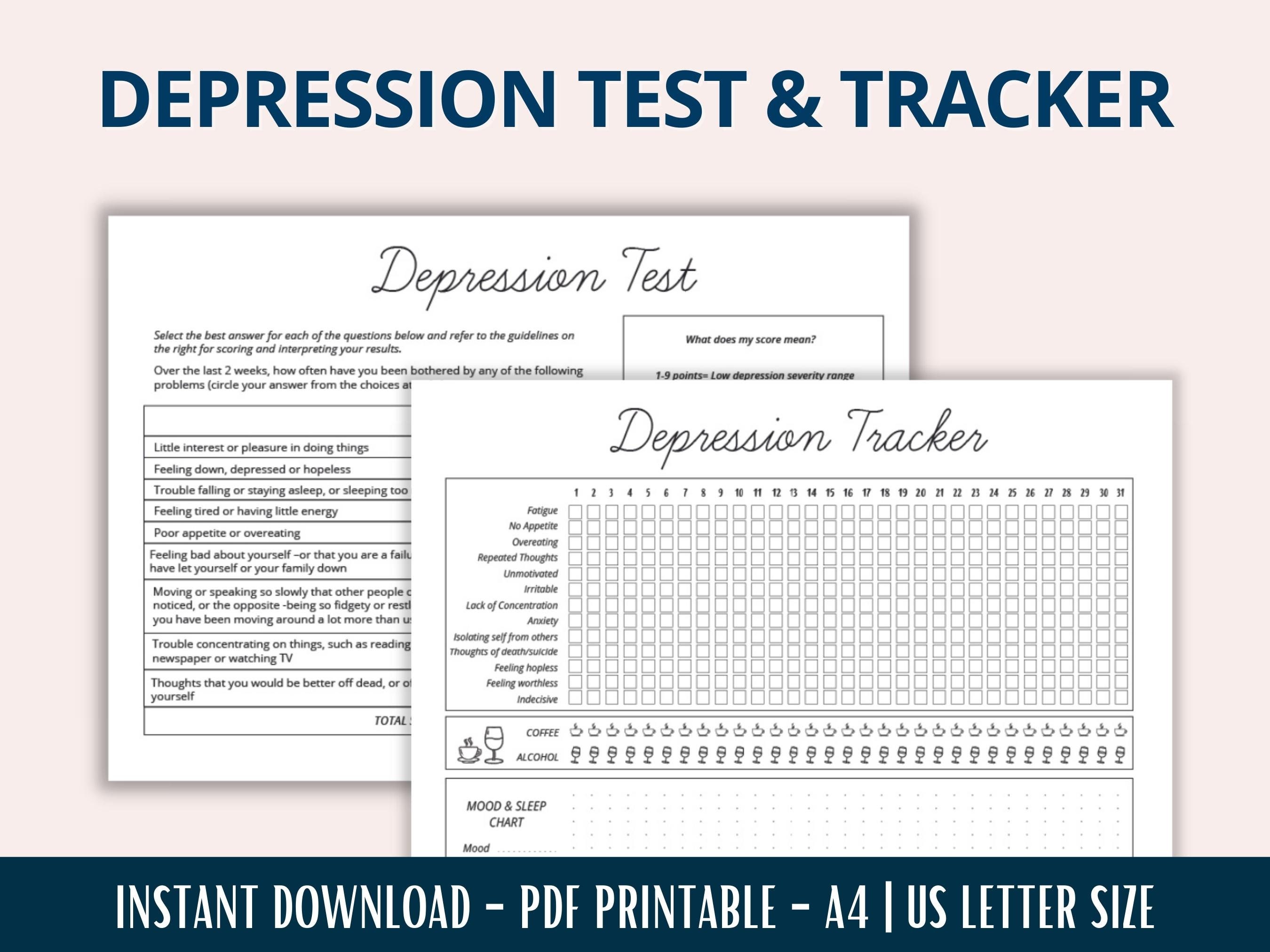 Depression Test Depression Tracker Anxiety Self-assessment - Etsy