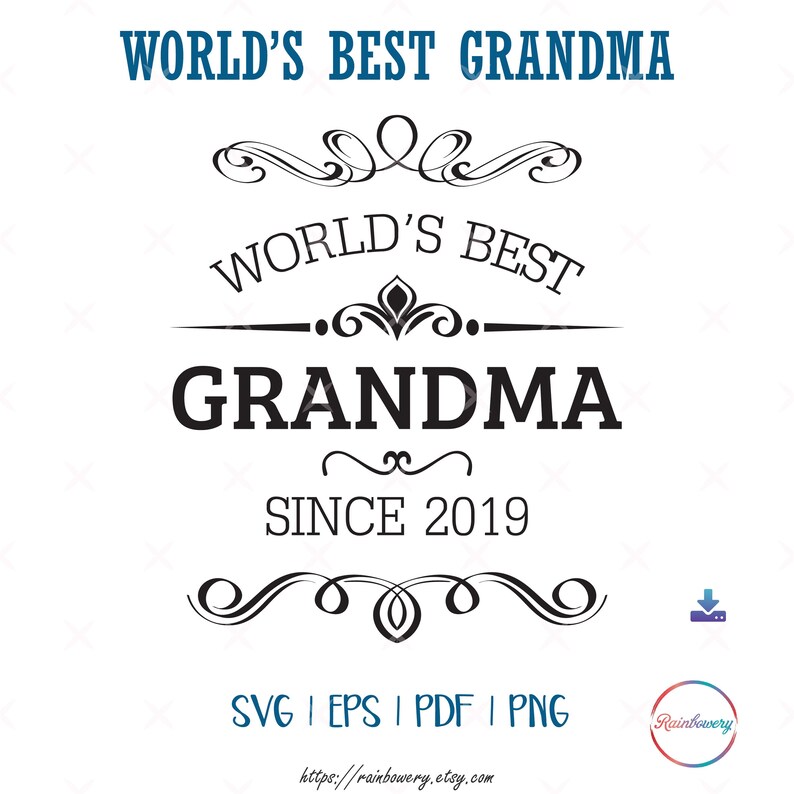 World's Best Grandma svg Grandma gift mother's day Etsy
