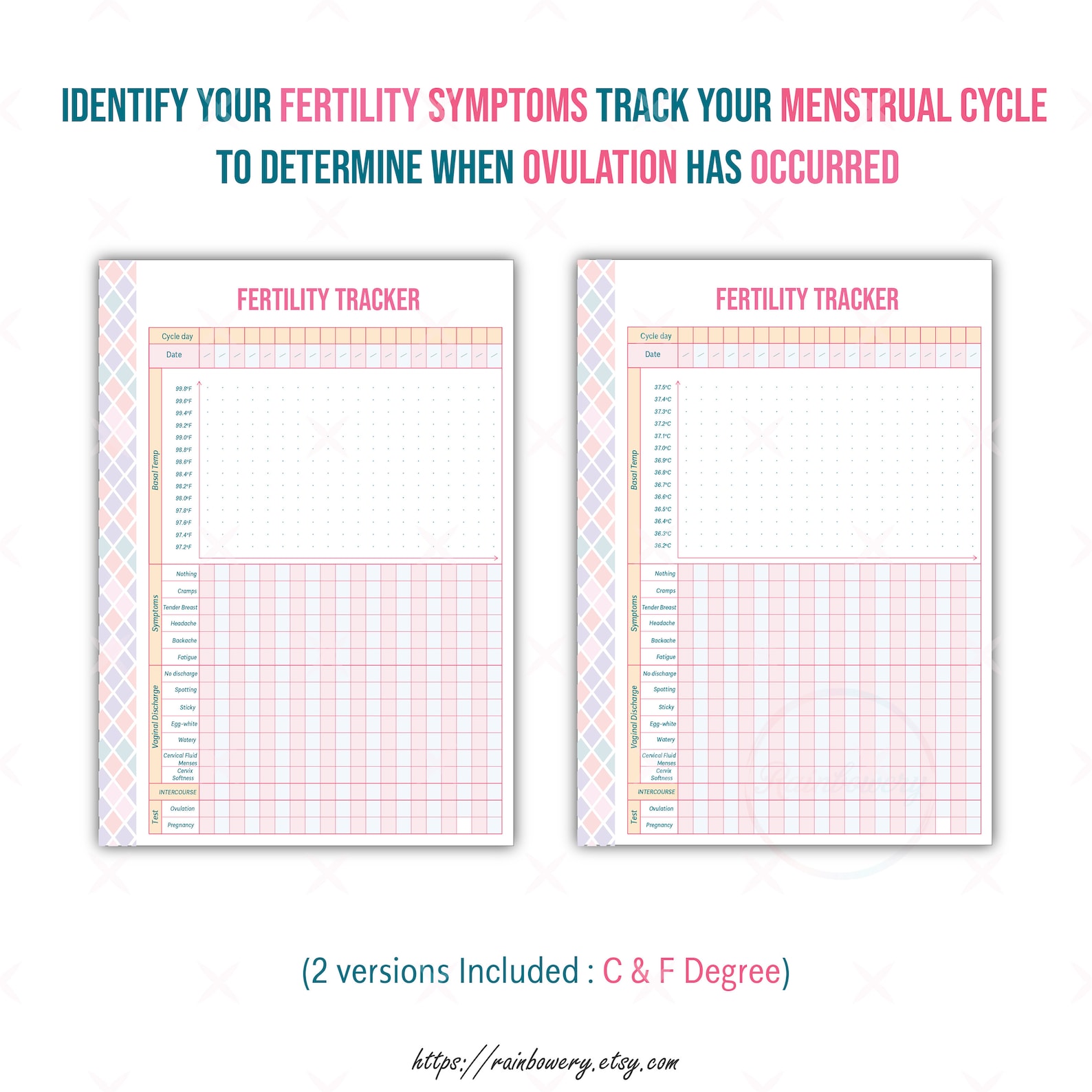 Fertility Tracker Printable Template Pregnancy Planner TTC Etsy