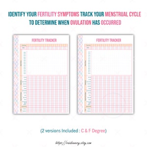 Fertility Tracker Printable Template, Pregnancy Planner, TTC Ovulation ...