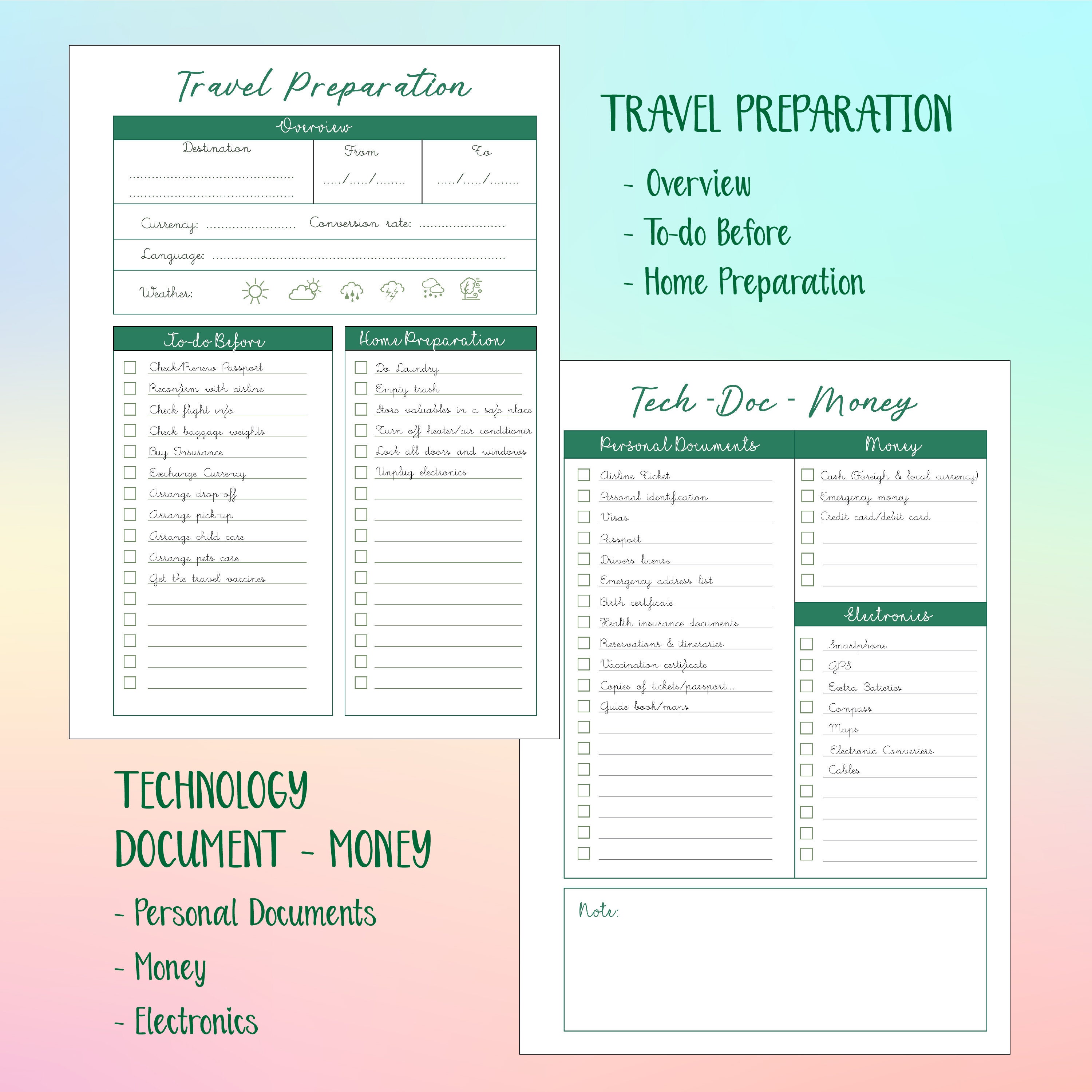 packing list template printable customized packing list etsy