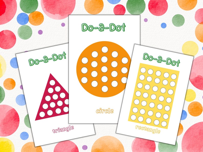 Do a Dot Shapes Printable Activity Dot to Dot Page Preschool Etsy