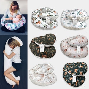 Pregnancy pillow with a removable pillowcase and hardness adjustment, double-sided, Pregnancy gift image 1