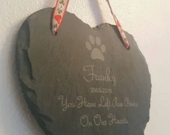 Personalised Slate Pet Memorial (dog, cat, rabbit, guinea pig, gerbil, hamster, rat, snake)