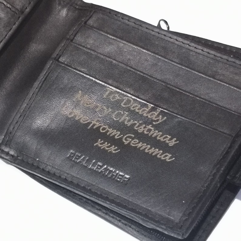 Personalised Mens Genuine Leather Wallet -Black Personalised Mens Genuine Leather Wallet -Black