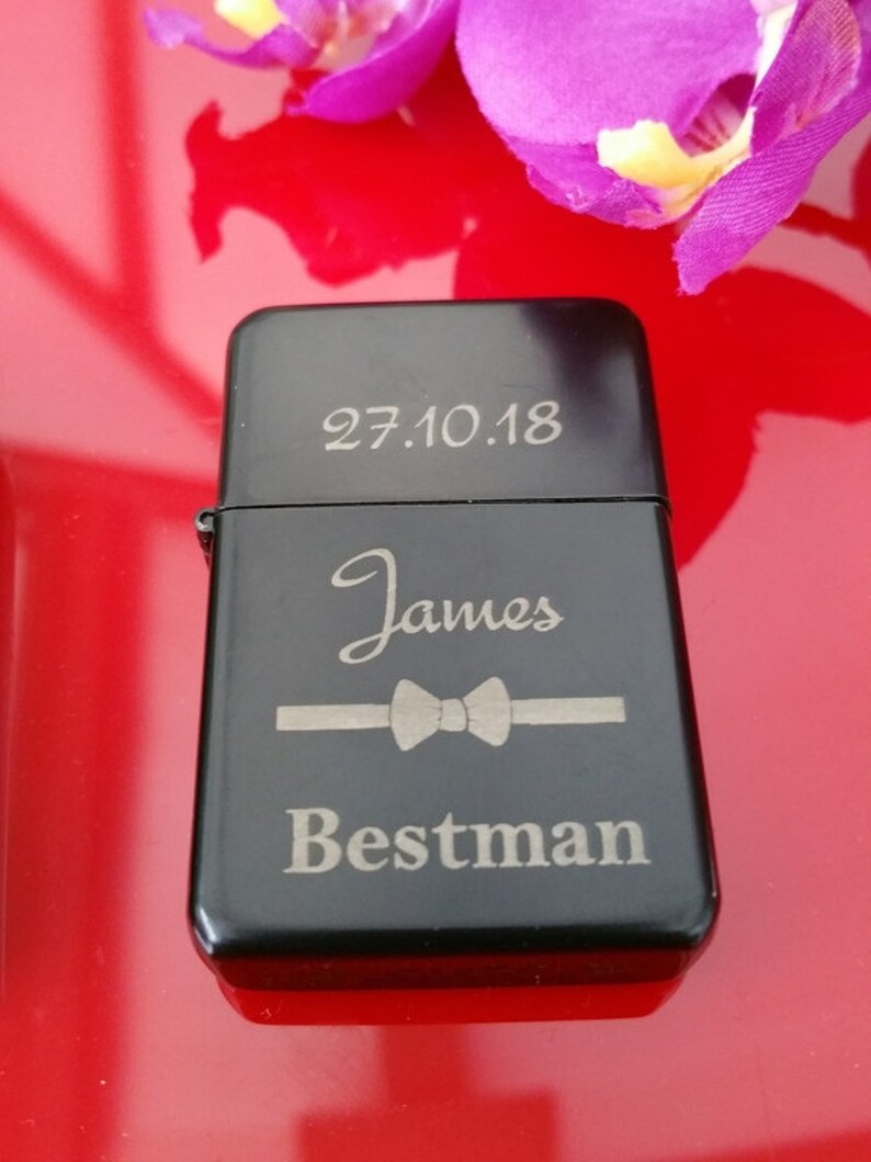 Best Man Personalised Lighter Wedding Day Gift Engraved Usher Groomsmen lighters