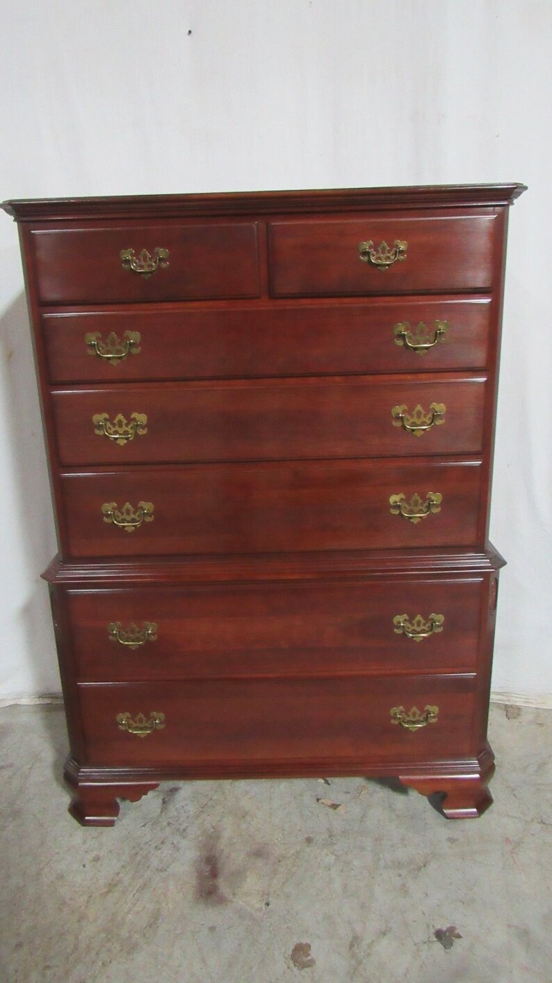 Ethan Allen Tall Chest Dresser 205 Cherry Etsy