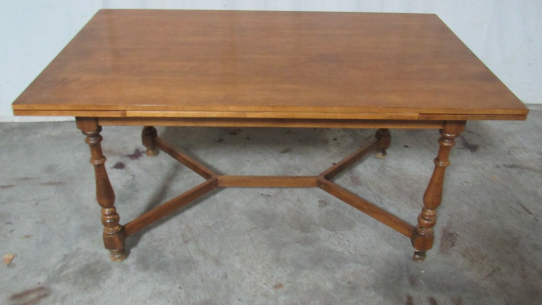 Ethan Allen Trestle Table Cherry Farmhouse Etsy