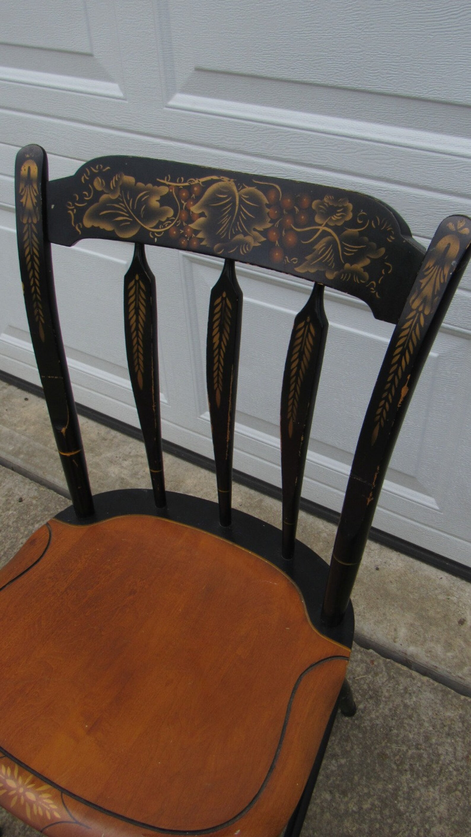 Hitchcock Signed Farmhouse Chair Black Etsy