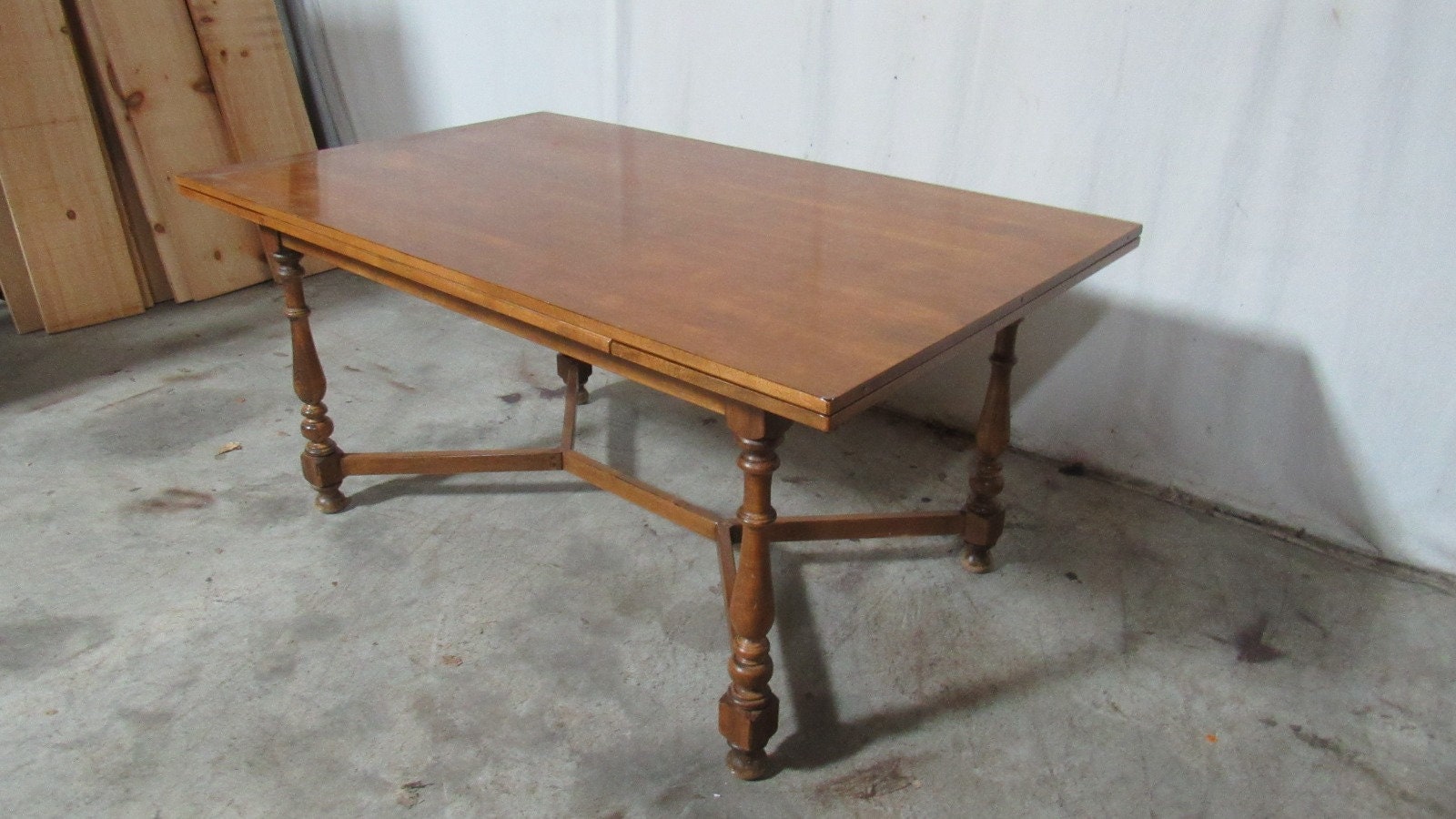 Ethan Allen Trestle Table Cherry Farmhouse Etsy