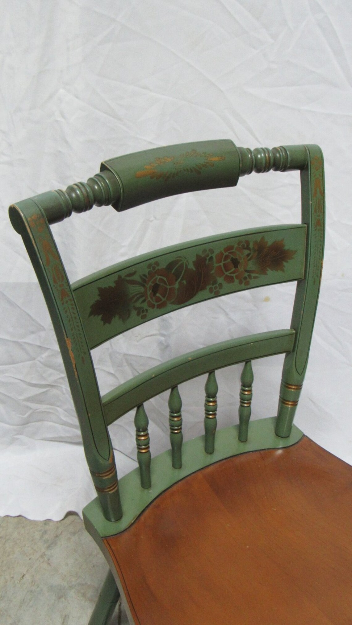 Hitchcock Green Farmhouse Stenciled Chair Etsy