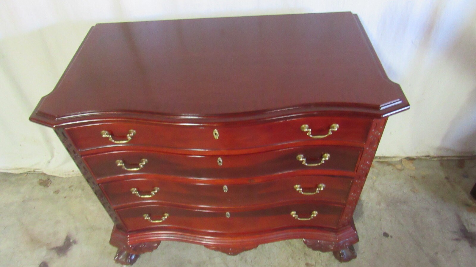 Solid Mahogany Bachelors Chest Claw Foot Chippendale Serpentine Etsy