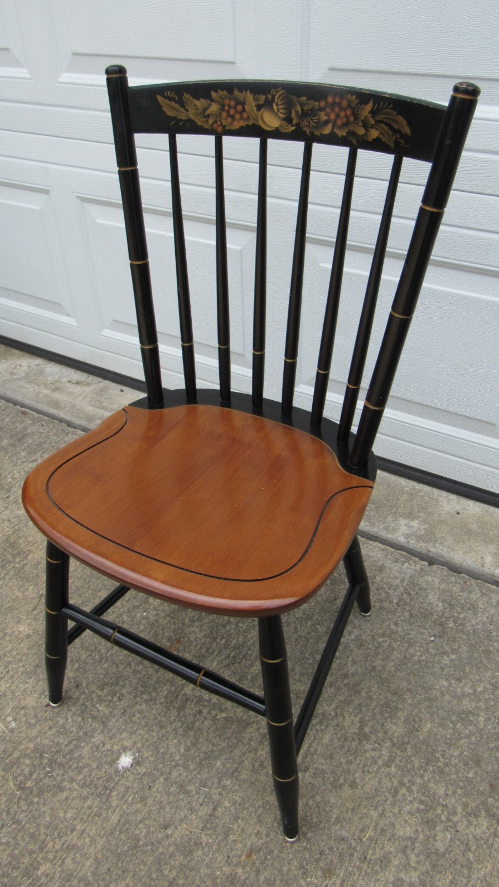 Hitchcock Black Farmhouse Chair Signed Stenciled Etsy