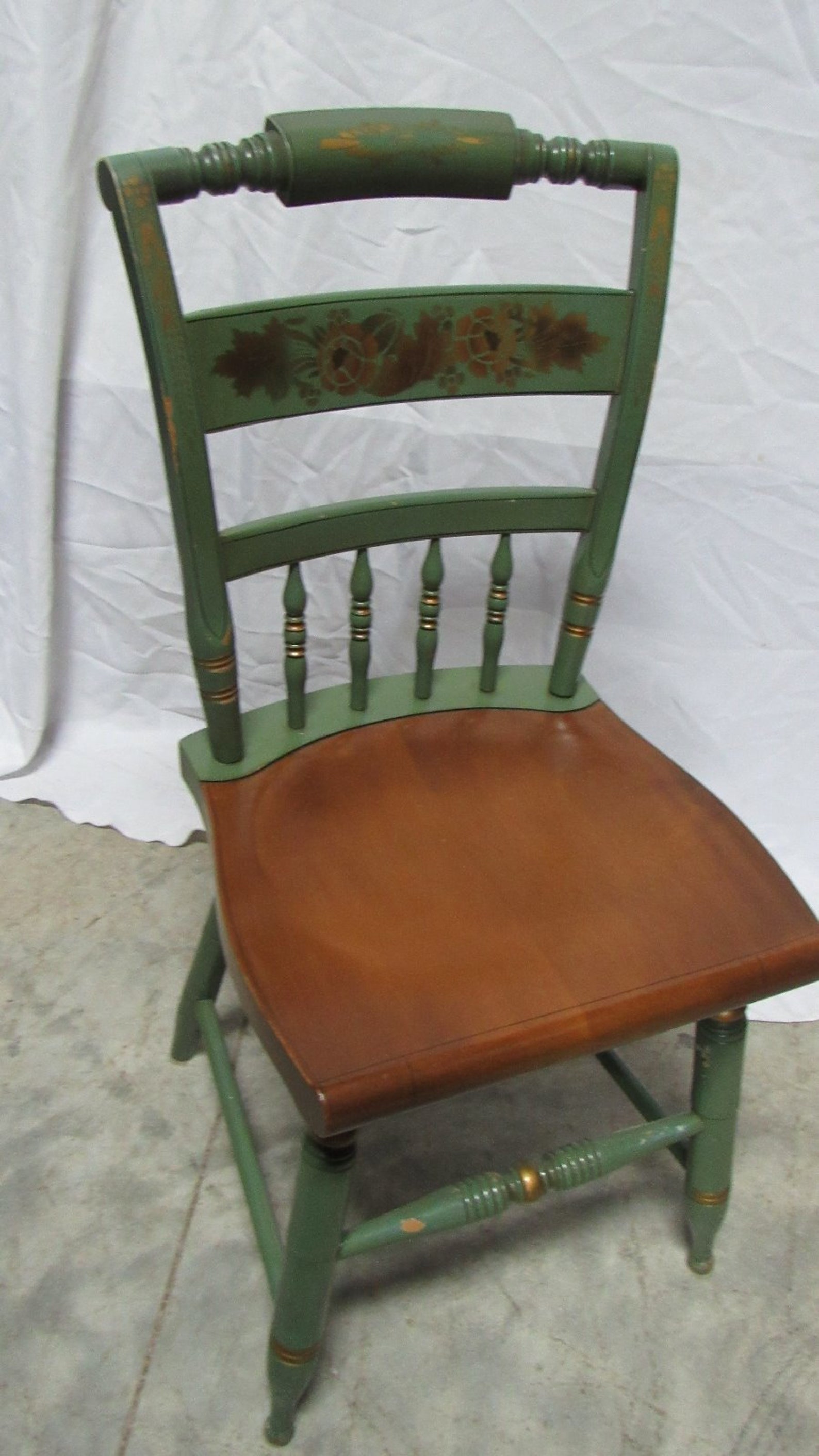 Hitchcock Green Farmhouse Stenciled Chair Etsy