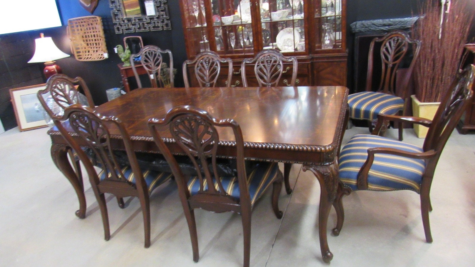 Drexel Mahogany Dining Room Table Chairs Dining Set Eight Etsy