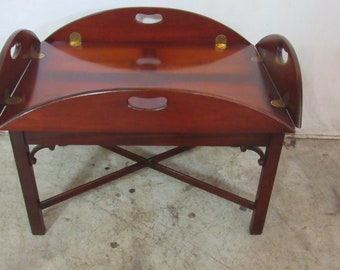 Solid Hardwood X-large Table / Butler Tray With Handles and Stand ...