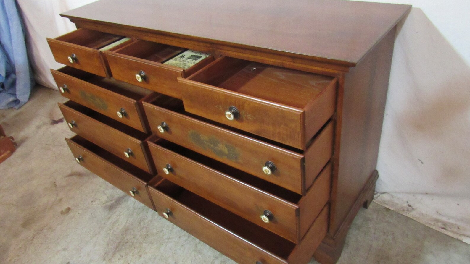 HItchcock Dresser Chest Bedroom Set Farmhouse Stenciled Etsy