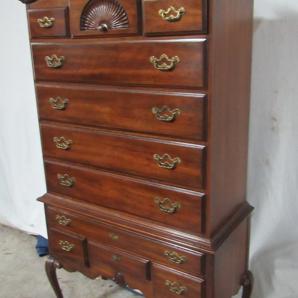 Thomasville Highboy Cherry Chest of Drawers Queen Anne