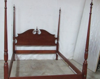 Harden Queen Size Poster Bed Carved Cherry