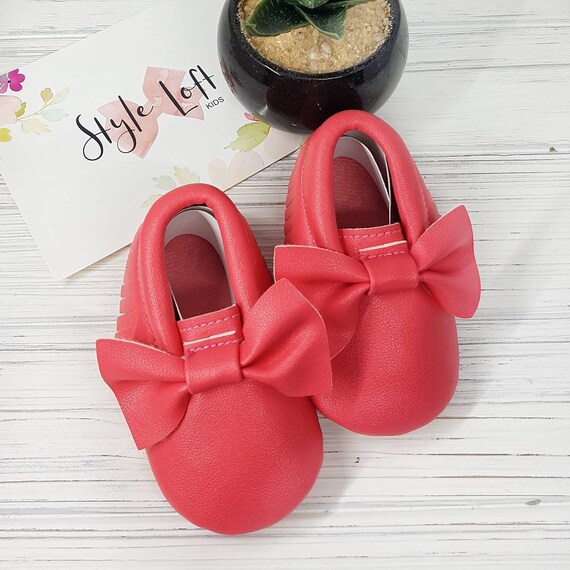 coral baby shoes
