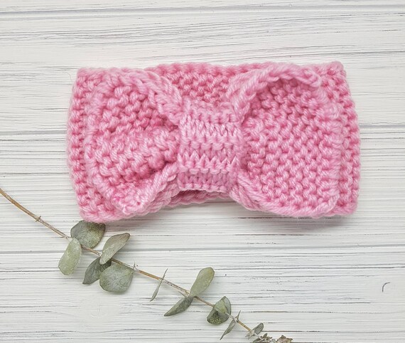 knitted bow headband baby