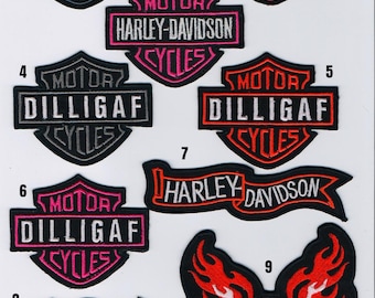 DILLIGAF Motor Cycles Logo Embroidered IronSew on Patch