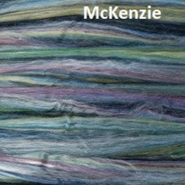 Fine Merino Top/Tussah Silk Roving (21.5 micron, staple length 2.75") McKENZIE, Foxglove Fiber Arts by the OUNCE