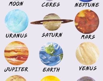 Printable Solar System 18 x 24 Poster Digital Art - Instant Download