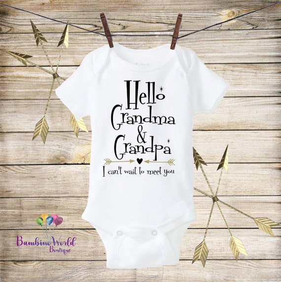 hello grandma and grandpa onesie