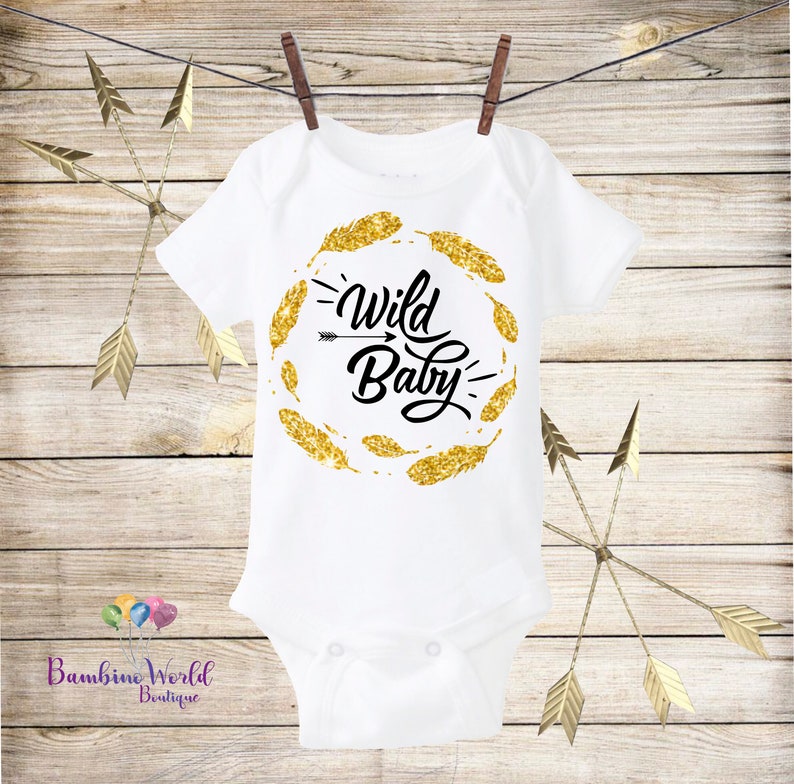 Wild Baby Onesie\u00ae,Wild Baby Glitter Outfit,Boho Shirt,First Birthday Girl Outfit,1st Birthday Shirt,Boho Baby Clothes,Baby shower Onesie