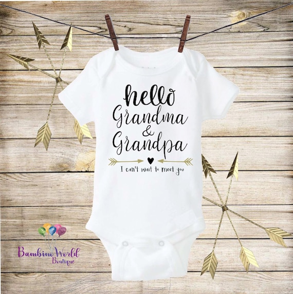 hello grandma and grandpa onesie