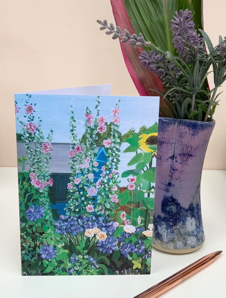 Cottage Garden A6 Card // blanco binnenkant, elke gelegenheidskaart afbeelding 2